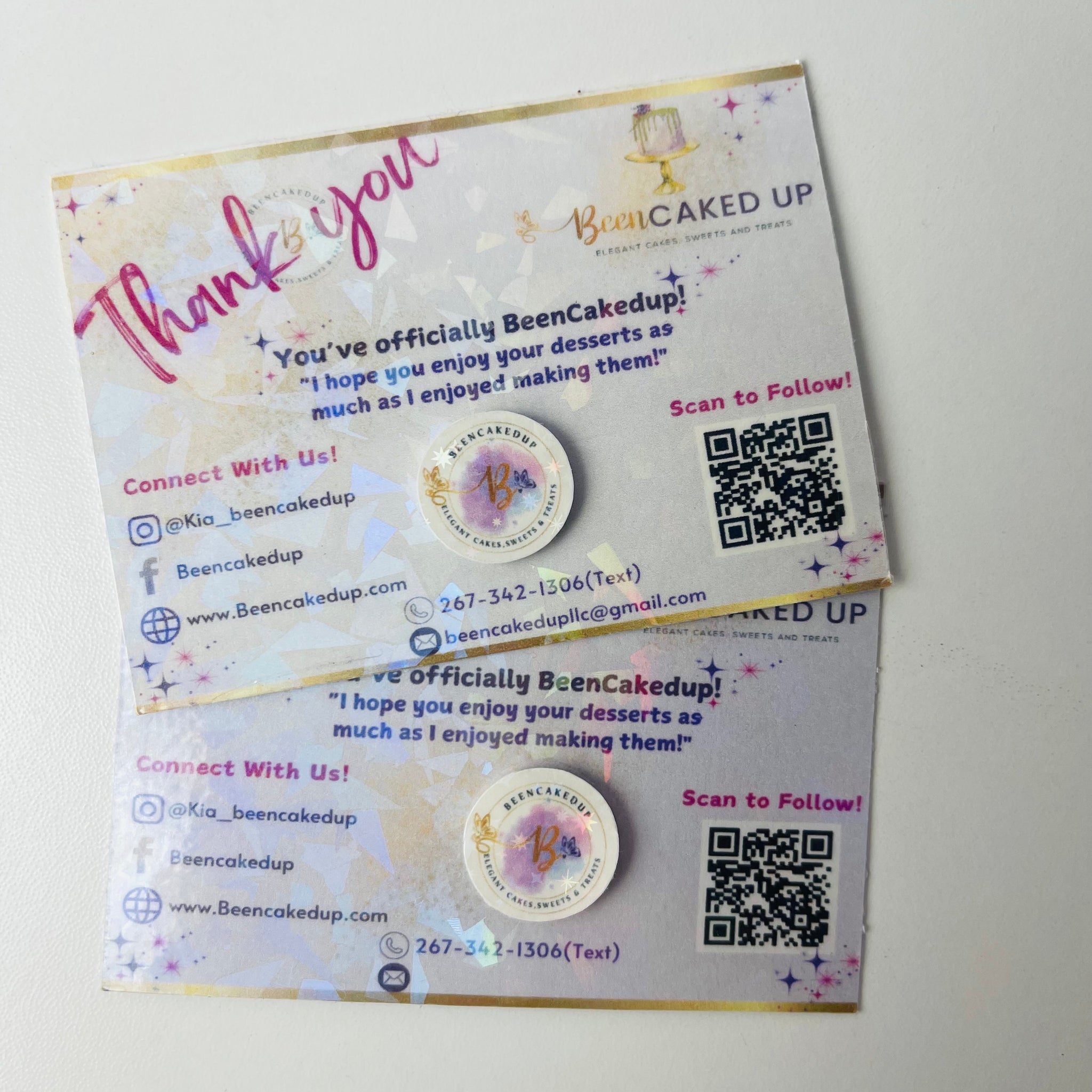 3D THANK YOU/ BIZ CARDS $45/25 CARDS