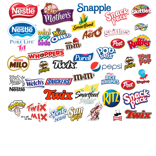 70 PARTY FAVOR SNACK AND DRINK LOGOS
