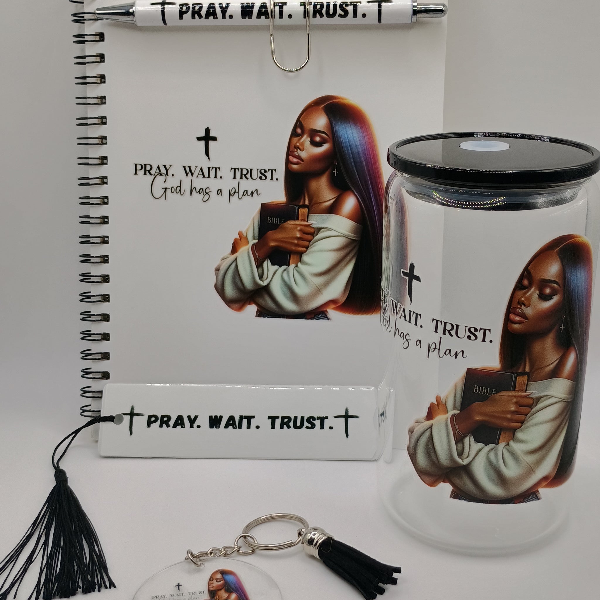 **Exclusive Black & White** 5 Piece Black Women of Faith Prayer Set