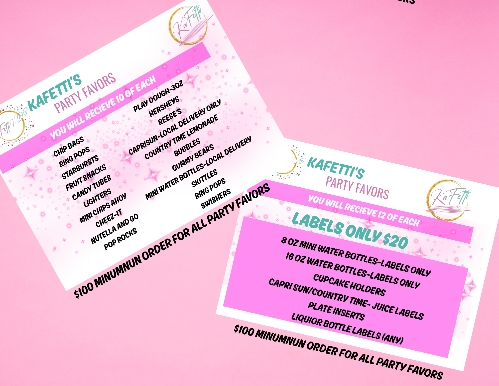 PARTY FAVOR LIST